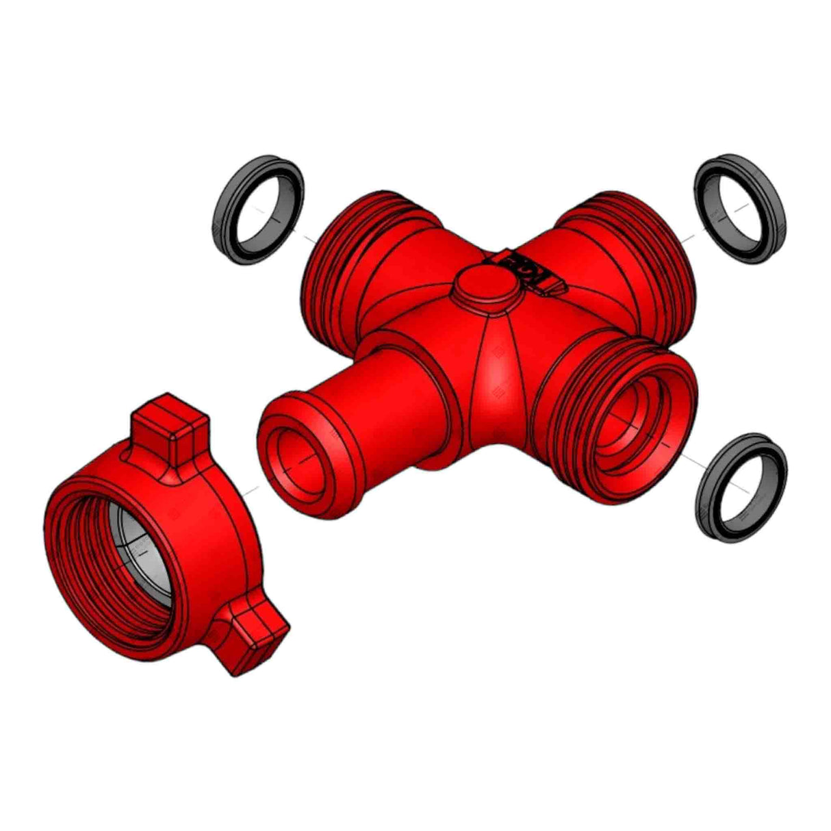 Cross, 5x7, 2” 1502 FxFxFxM 15000 psi, STD Service