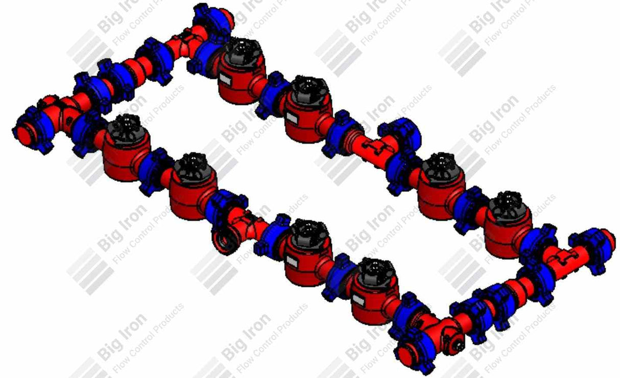 Manifold 2” Fig 1502 8 Plug Valve Single Stage W/1 Adjustable-1 Positive 15000 Psi Std Service