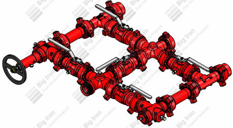 Manifold 2” Fig 602 5 Ball Valve Single Stage W/ 1 Adjustable-1 Positive 6000 Psi Nace Service